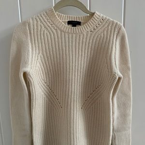 J. Crew Chunky Cream Wool Sweater